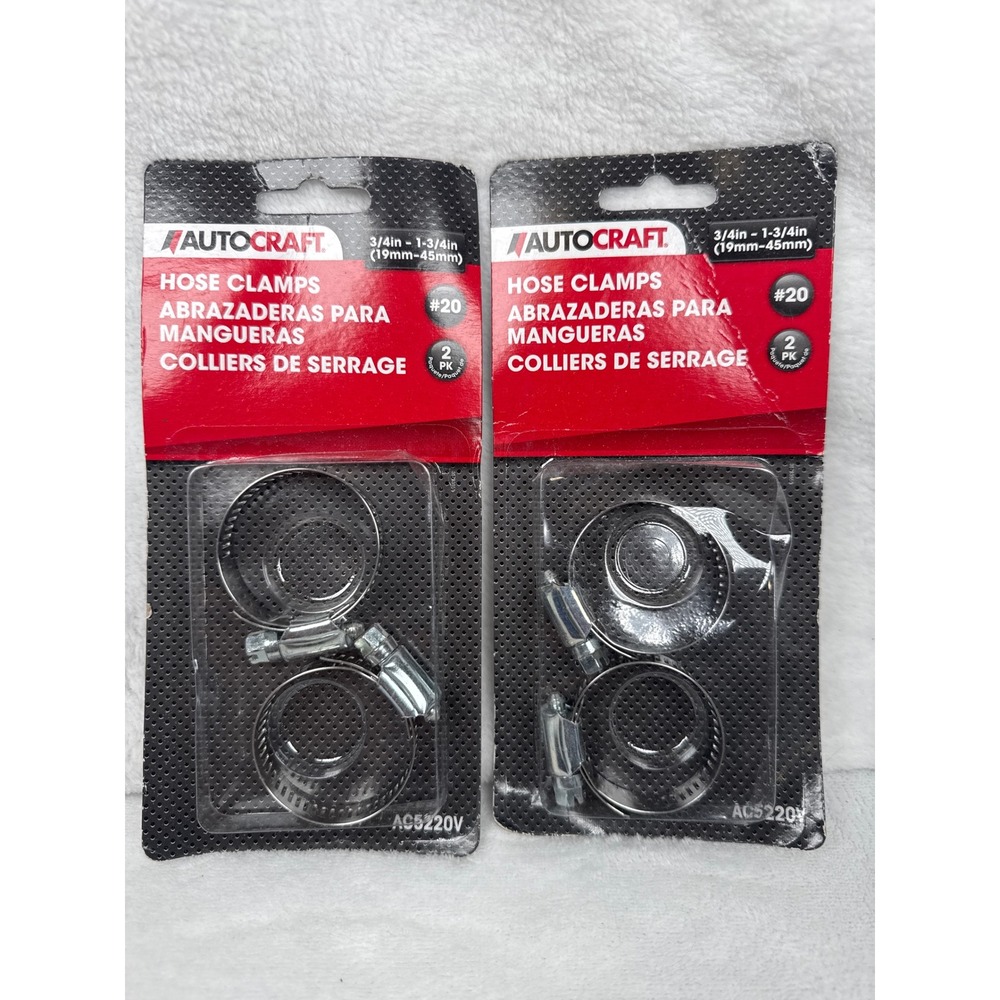 Autocraft Hose Clamps Unisex 3/4in-1 3/4in Silver New Stainless Steel 4-Pack #20